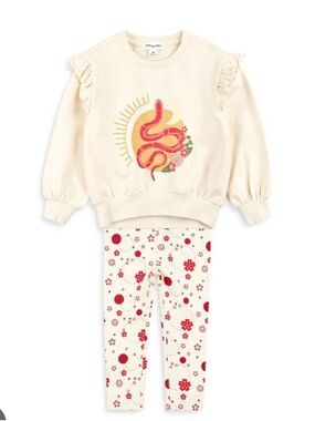 NWT Kids Cream Snake Graphic Matching Set - Brand: miles the label